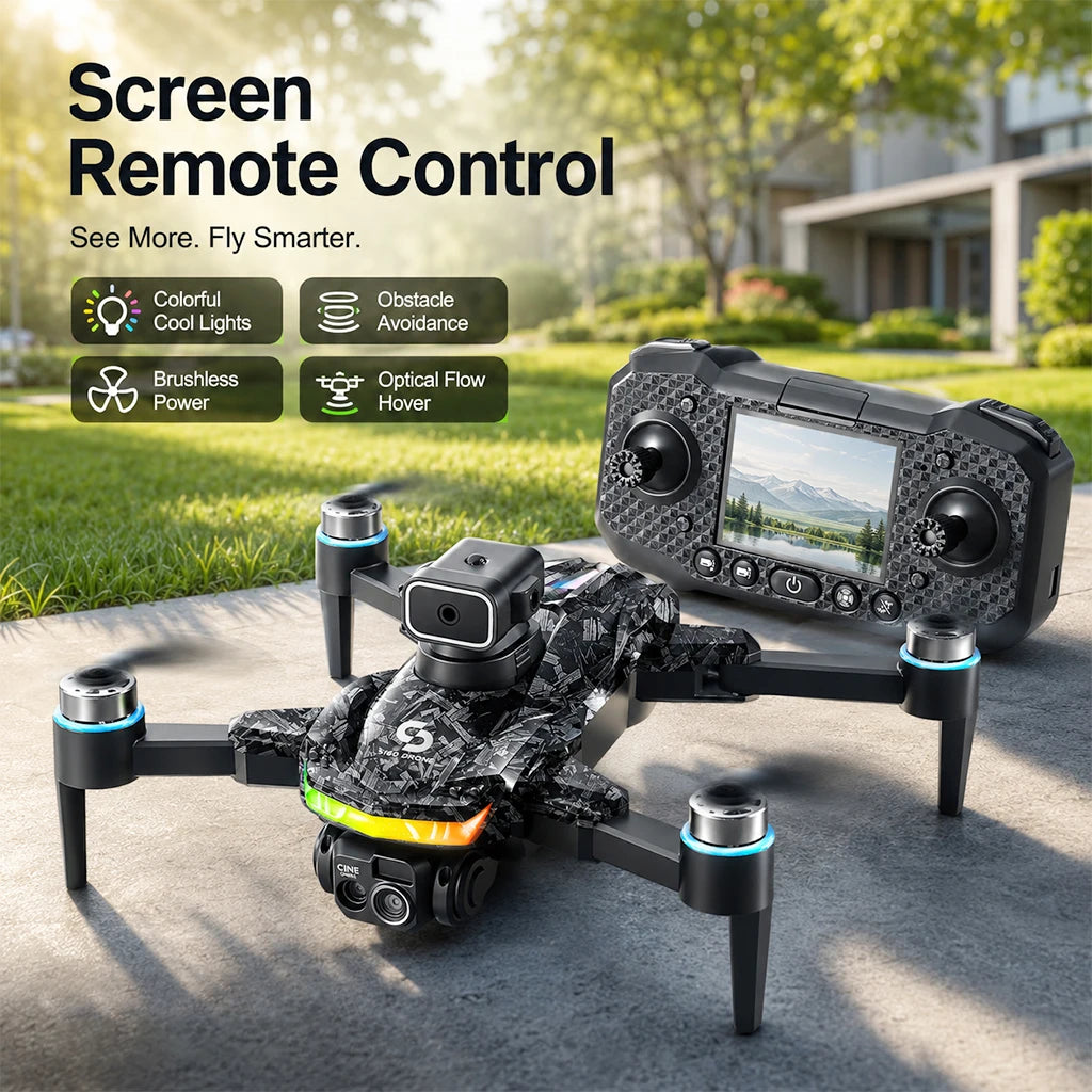 ZNLYRION Foldable Brushless Drone With Screen Remote And Obstacle Avoidance