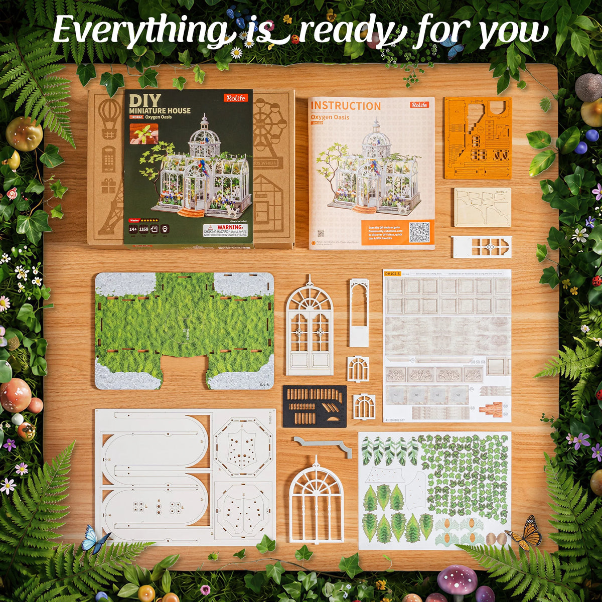Rolife Oxygen Oasis Wooden Dollhouse DIY Craft Kit