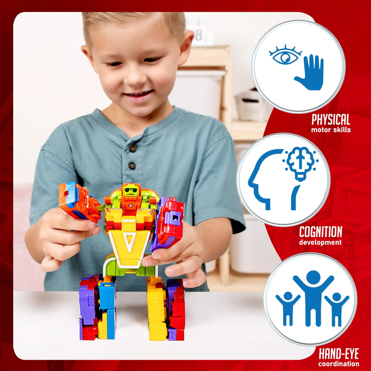 Joyfy Alphabet Bots Transforming Robot STEM Building Toy Set