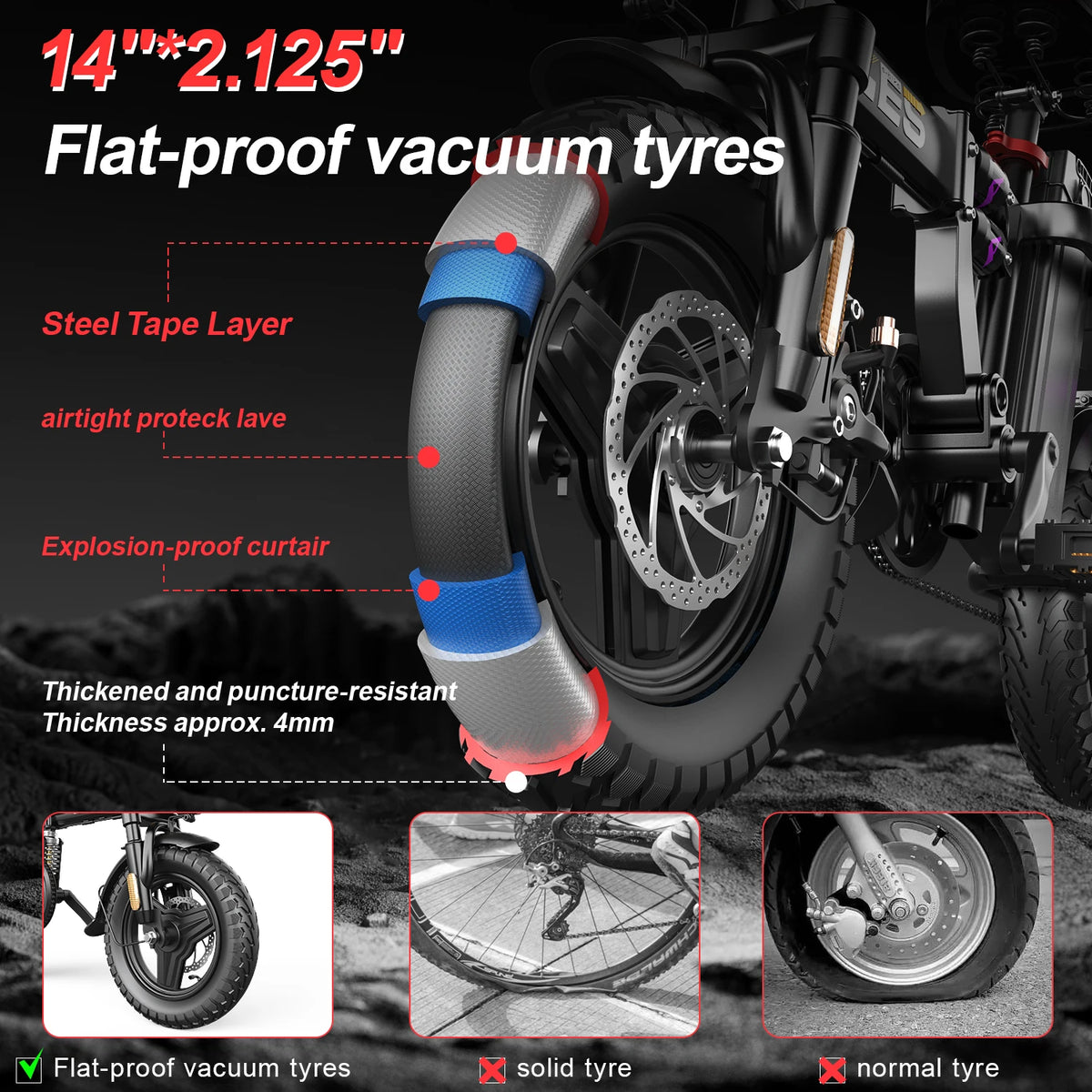 UPlee GE5 Folding Electric Bike With Extended Riding Range