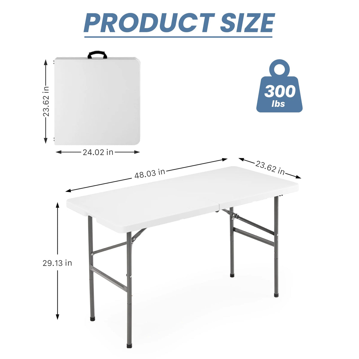 JHK Folding Camping Table With Carry Handle And Safety Lock