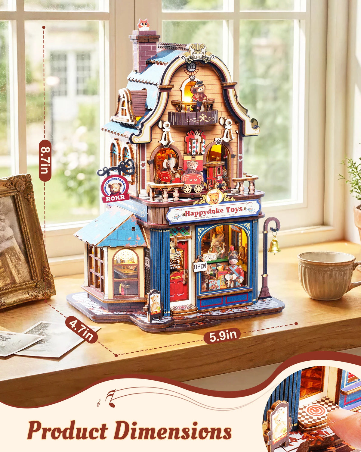 ROKR Wooden Music Box Building Kit With LED Light DIY
