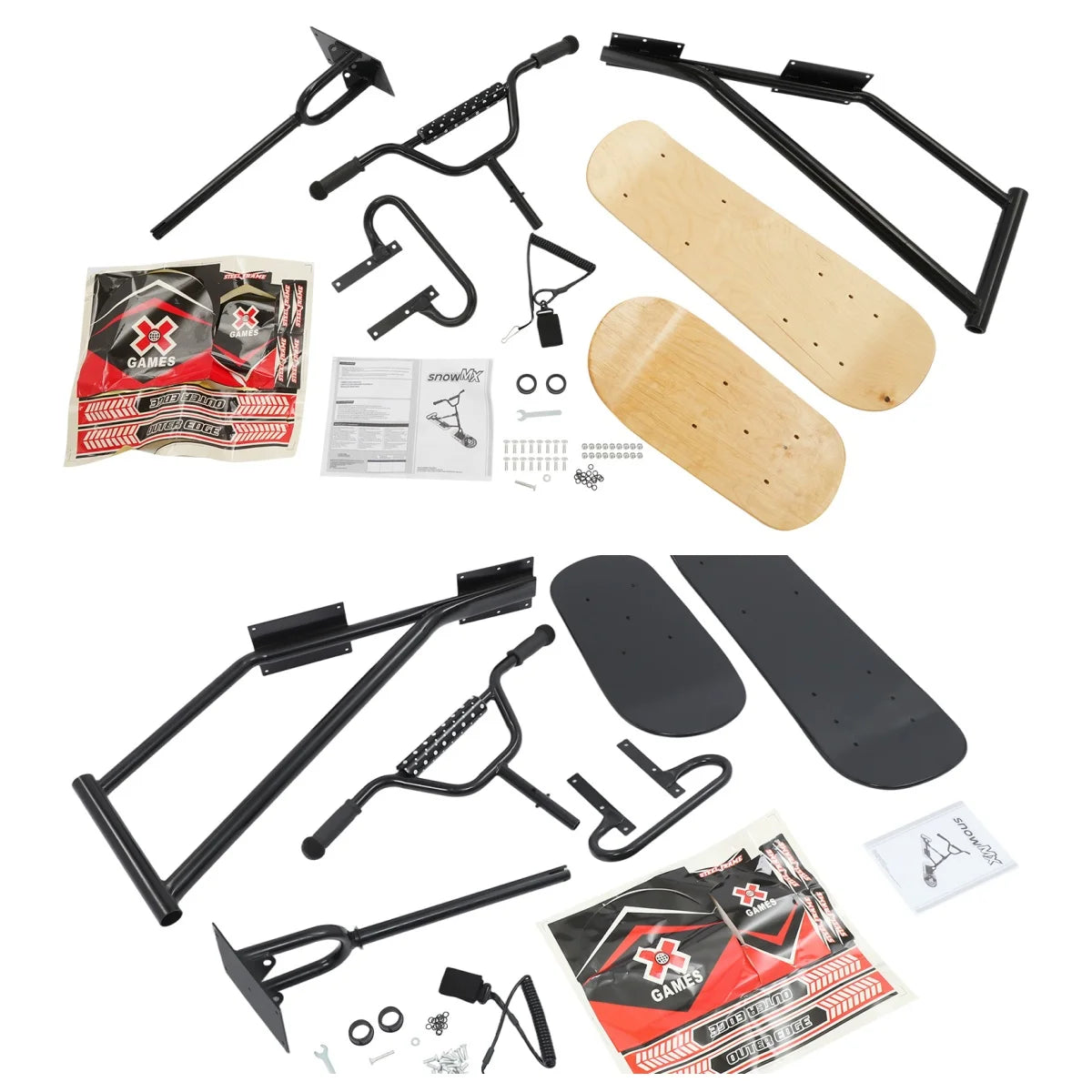 Snow Scooter With Dual Skis And 360 Degree Steering