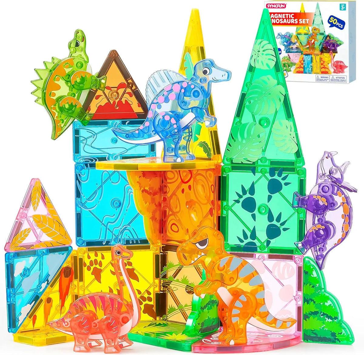 Joyfy Magnetic Building Tiles Construction Set With Vehicle Blocks