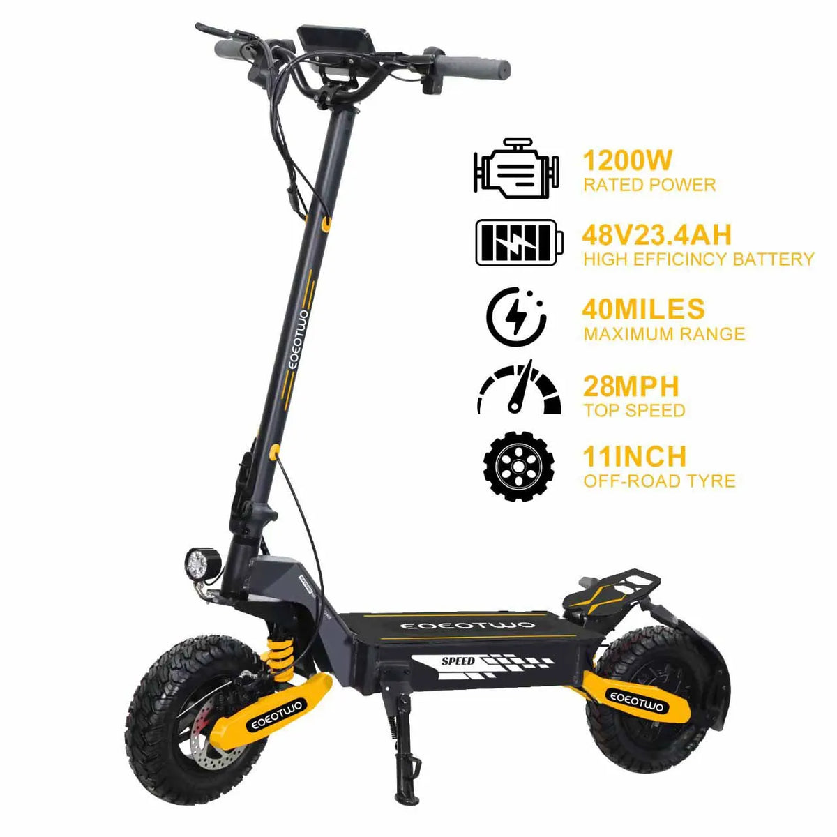 EOEOTWO GT06 Foldable Electric Scooter For Adults With Dual Suspension