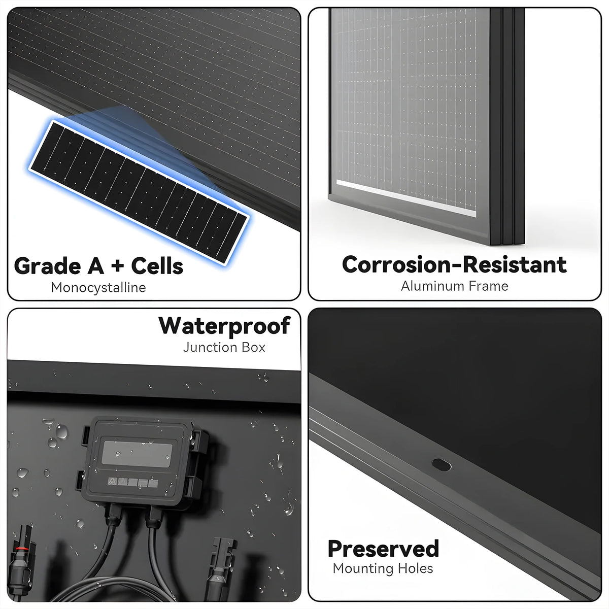 Rvpozwer Monocrystalline Solar Panel for RV and Off Grid Power