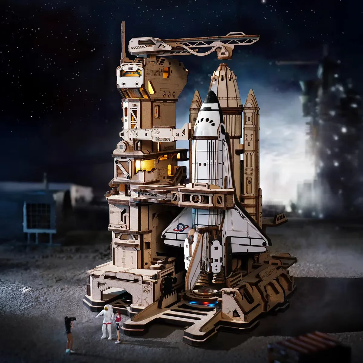 ROKR Wooden Space Shuttle Model Building Puzzle Kit