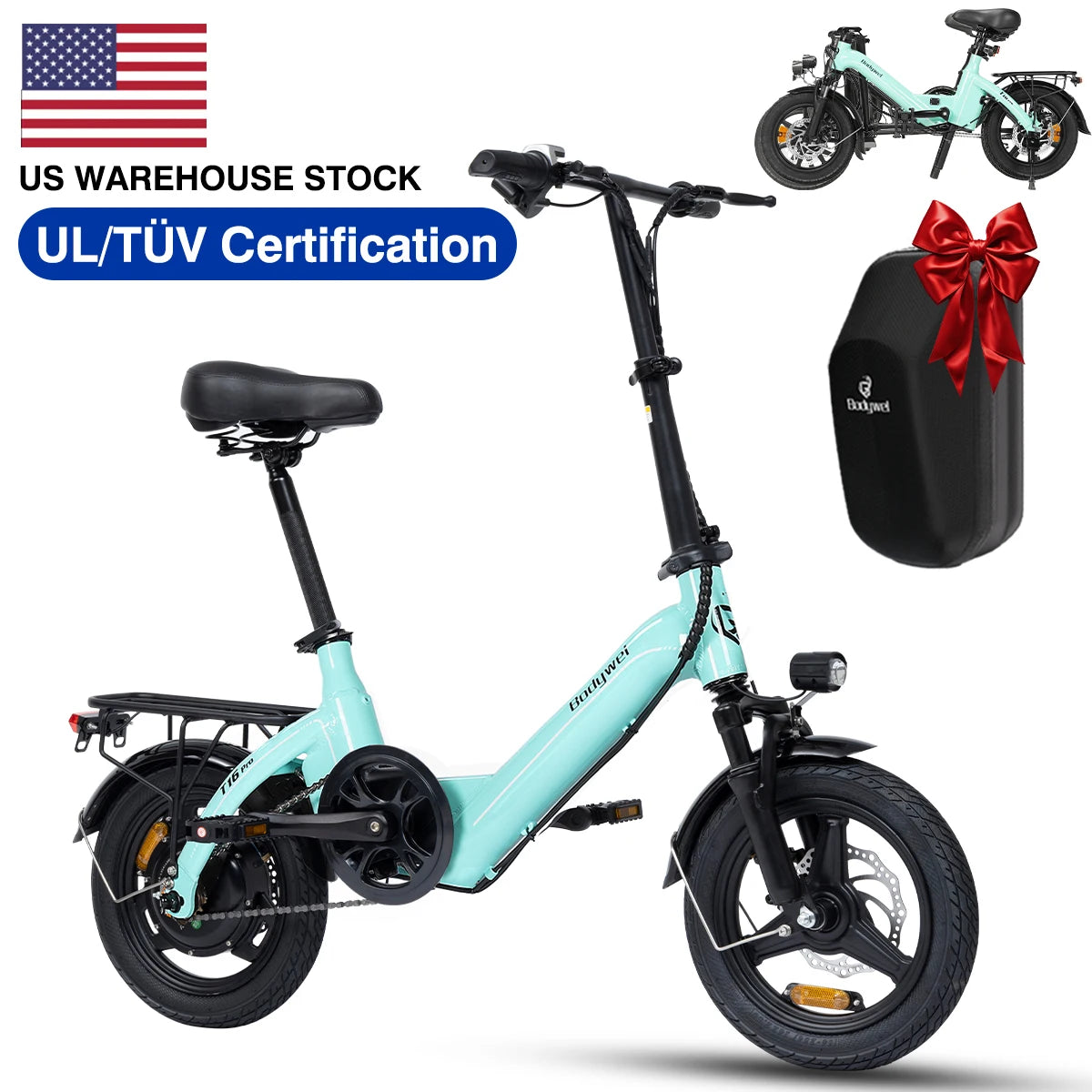 Bodywel T16Pro Foldable Electric Bike For Adults With Brushless Motor