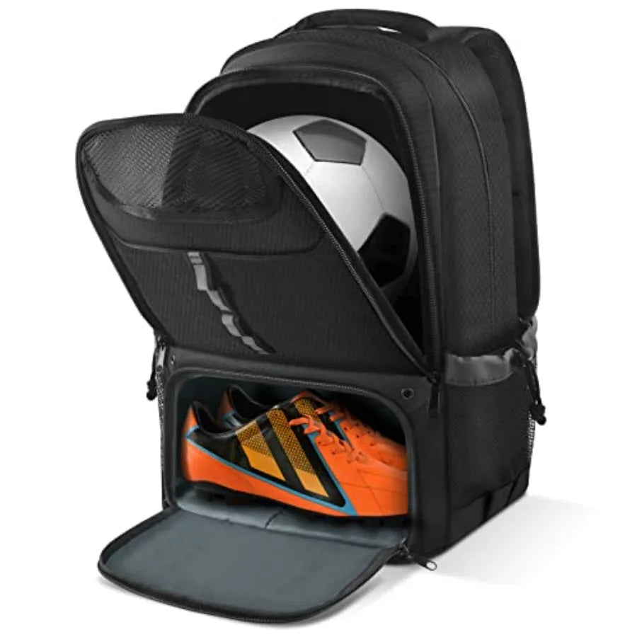 Nylon Soccer Sports Backpack With Ball Holders And Shoe Compartment
