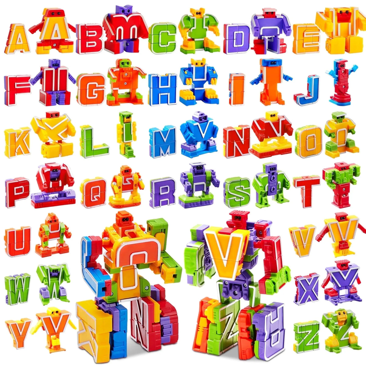 Joyfy Alphabet Bots Transforming Robot STEM Building Toy Set