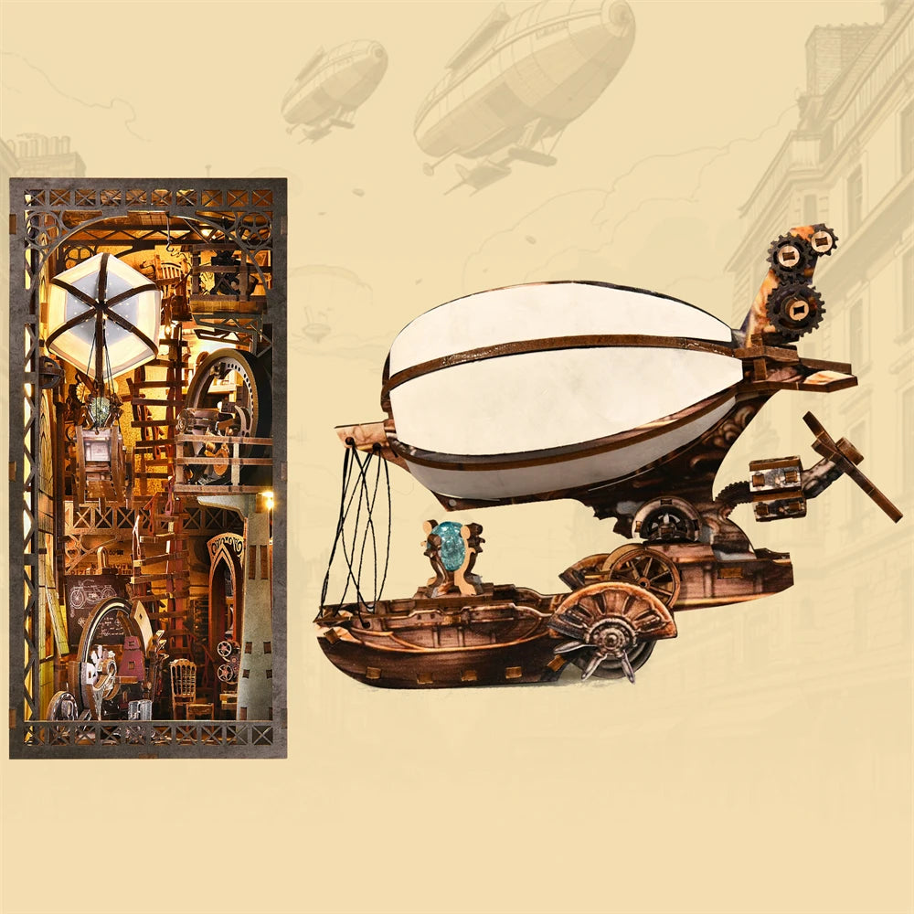 ASLOWSNAIL Makers Workshop DIY Wooden Book Nook Kit Model