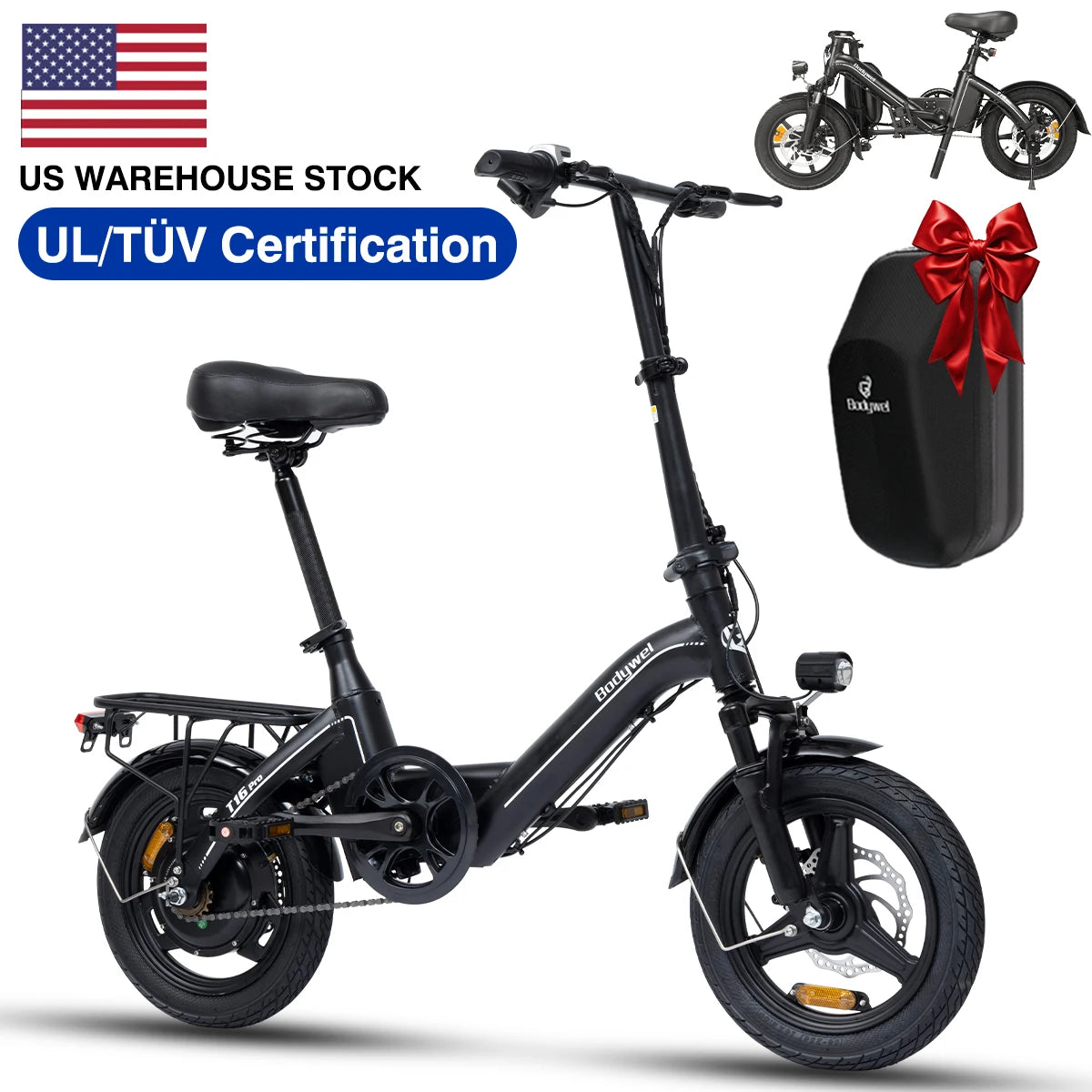 Bodywel T16pro Folding Electric Bike With Dual Disc Brakes