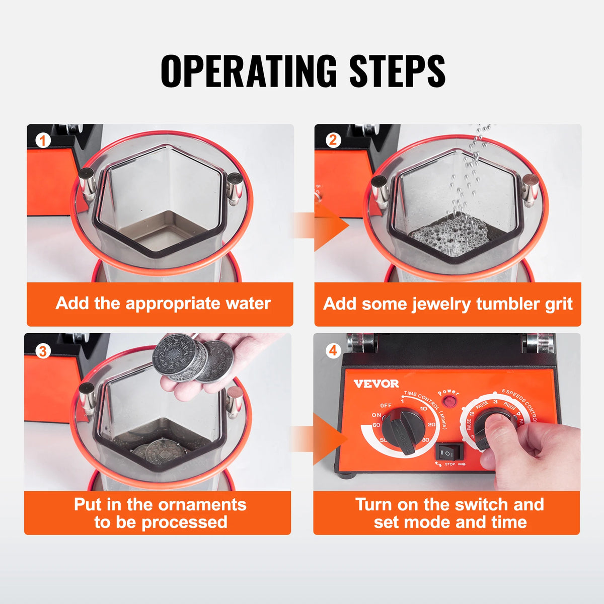 SucceBuy Rotary Tumbler Jewelry Polishing Machine For DIY Finishing