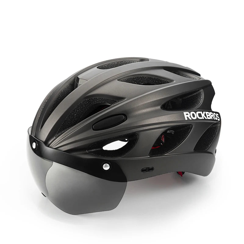 Rockbros Lightweight Ventilated Cycling Helmet With Safety Goggles