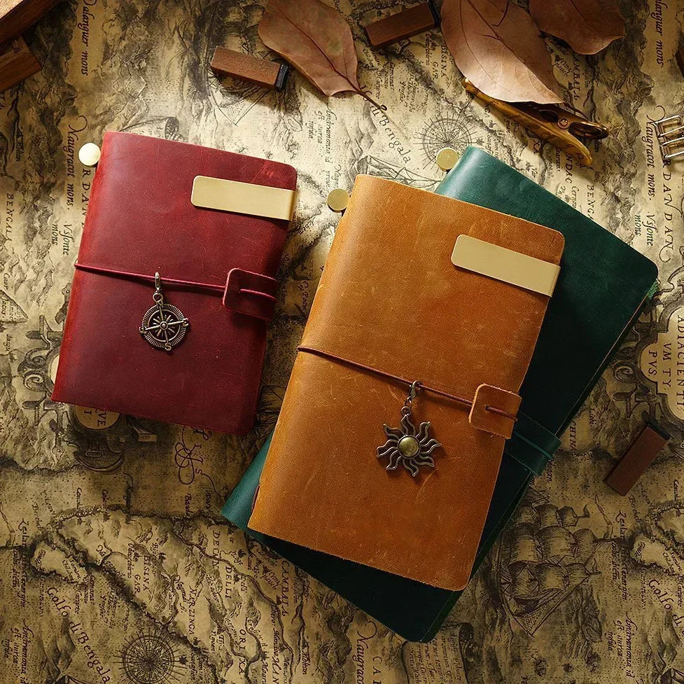 Handmade Vintage Genuine Leather Travel Notebook Cover For Diaries