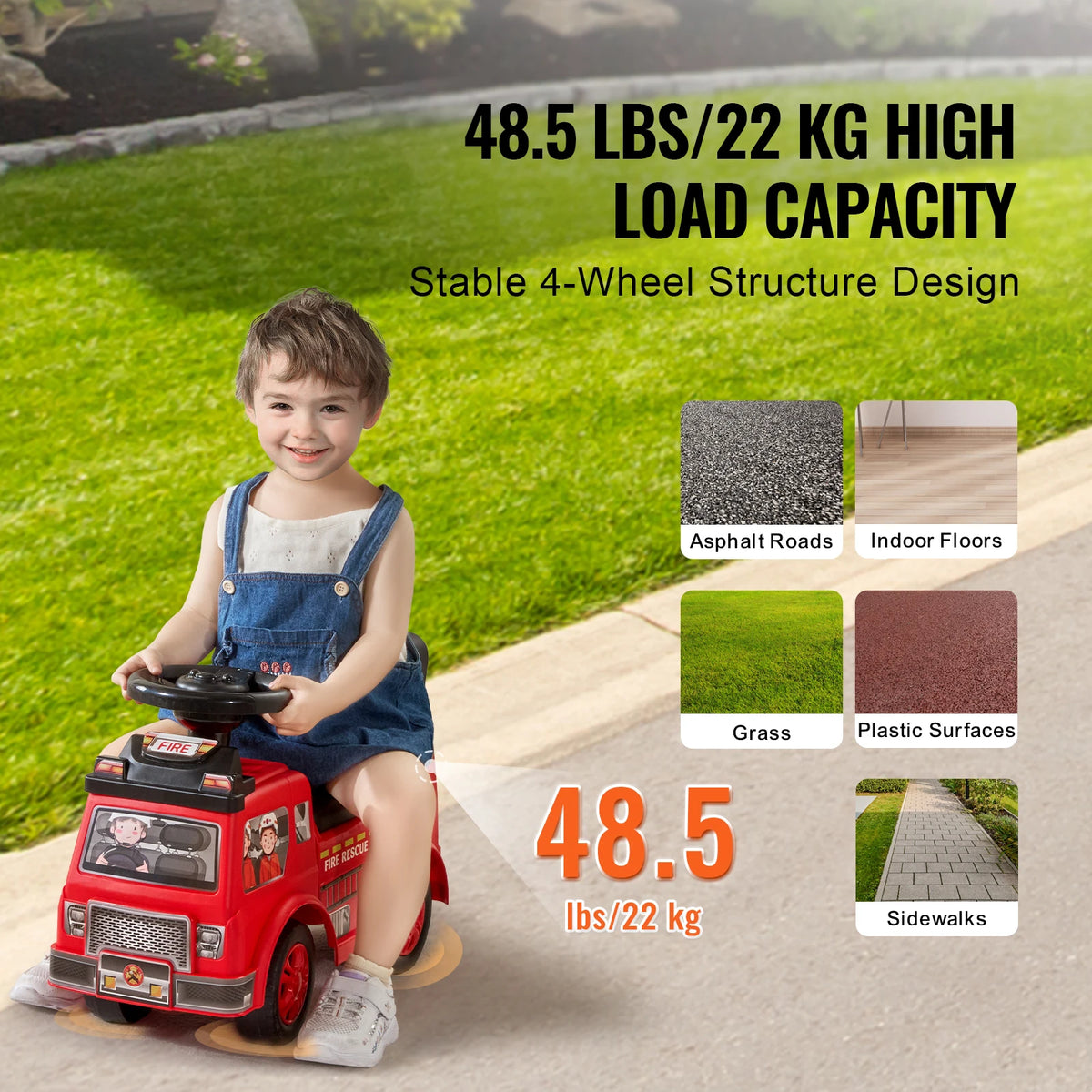 Succebuy Toddler Ride On Push Car Featuring Music Steering Wheel