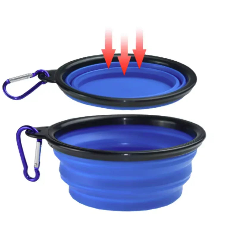 Portable Silicone Collapsible Travel Pet Food Bowl For Dogs And Cats