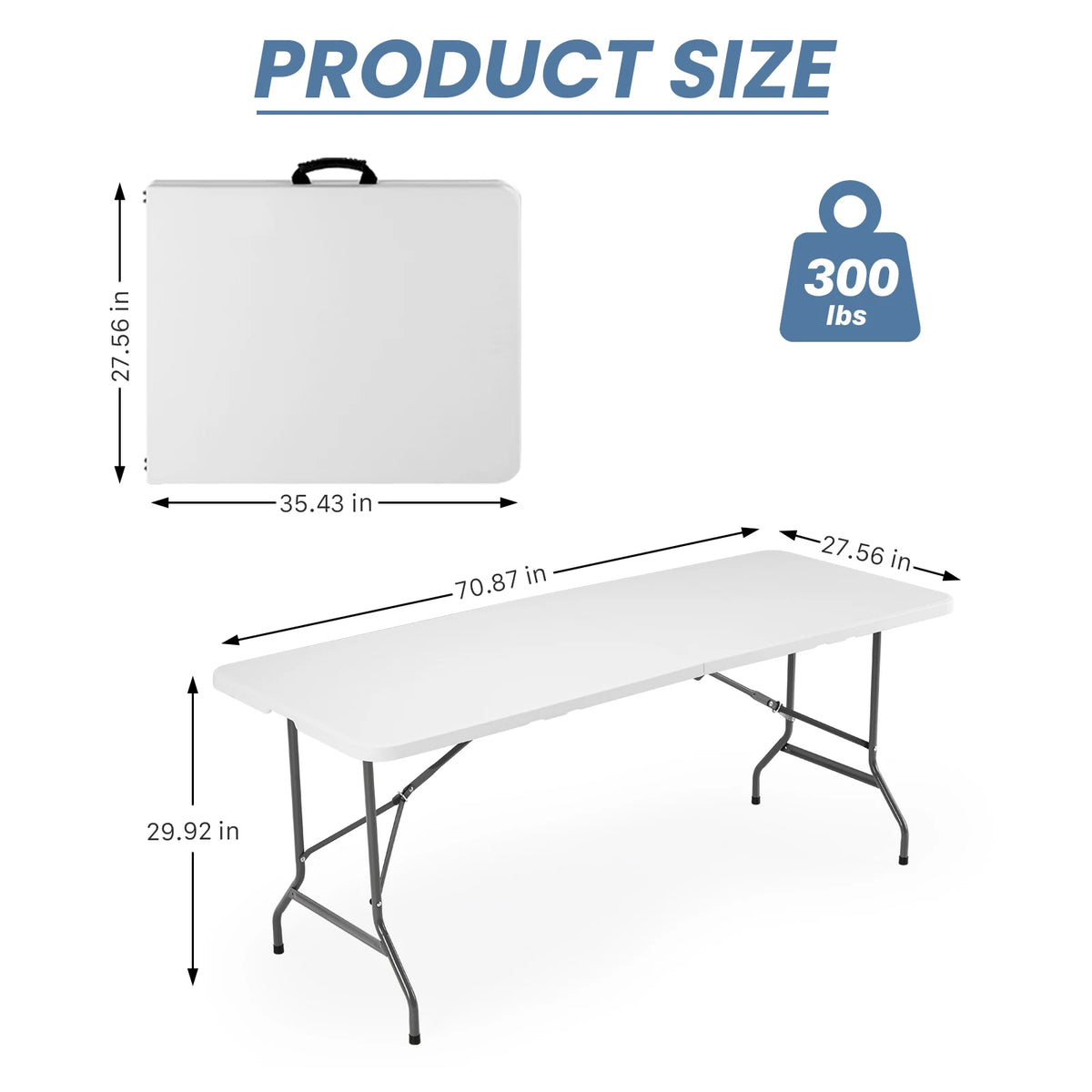 JHK Folding Camping Table With Carry Handle And Safety Lock