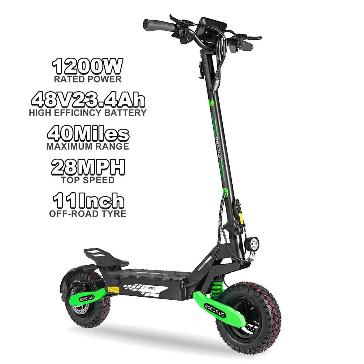 EOEOTWO GT06 Foldable Electric Scooter For Adults With Dual Suspension