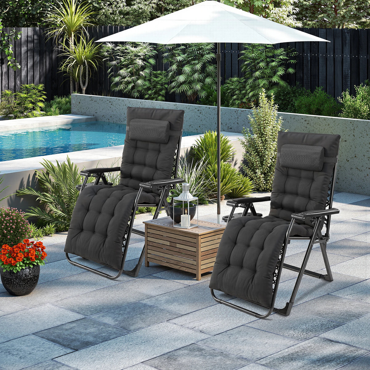 JHK Zero Gravity Recliner Chair With Cup Holder And Cushion