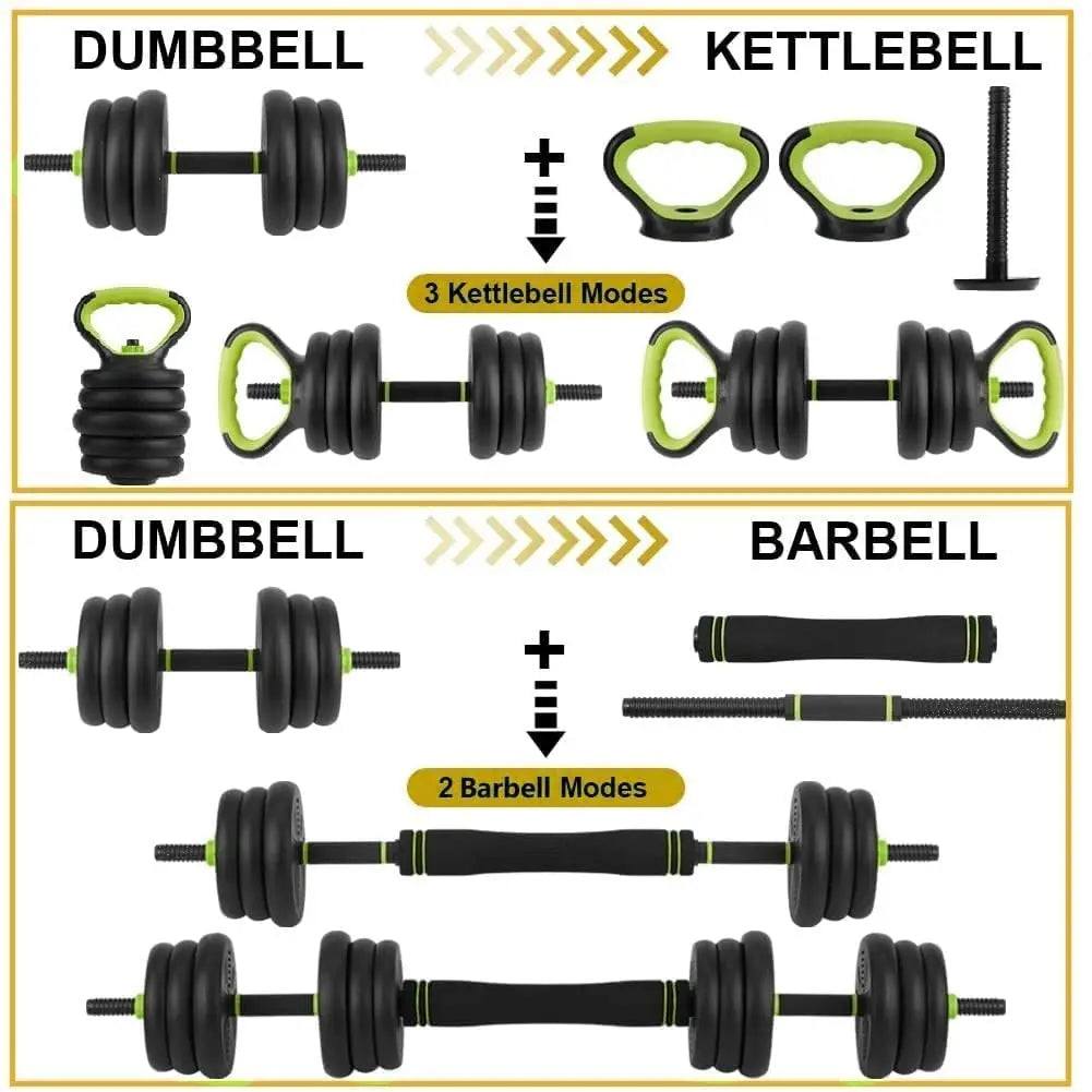 Adjustable Dumbbell And Barbell Weight Set For Home Gym Fitness