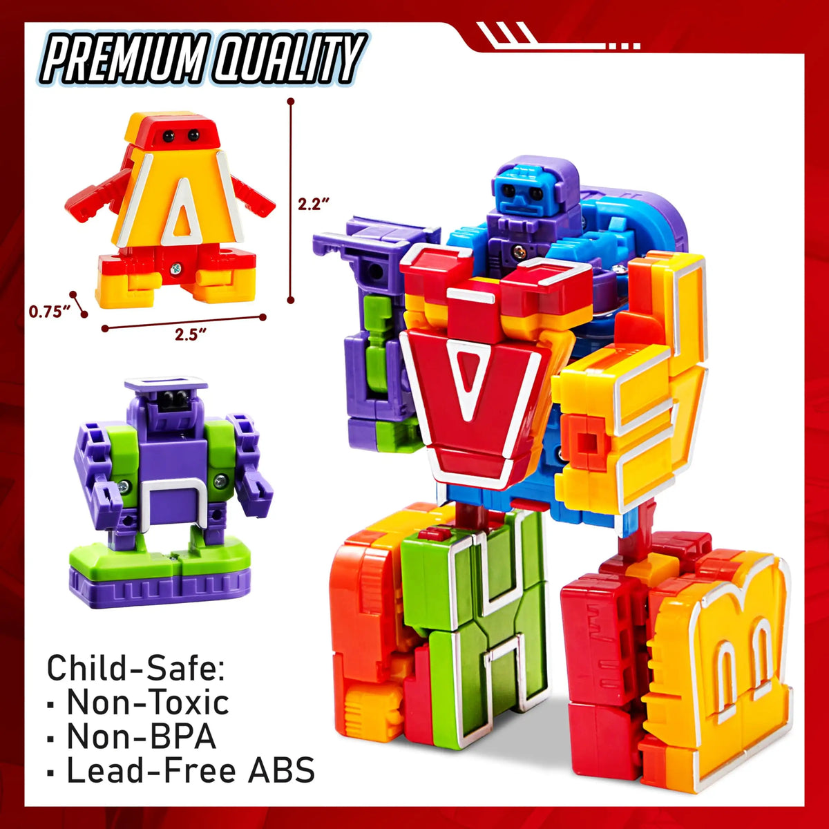 Joyfy Alphabet Bots Transforming Robot STEM Building Toy Set