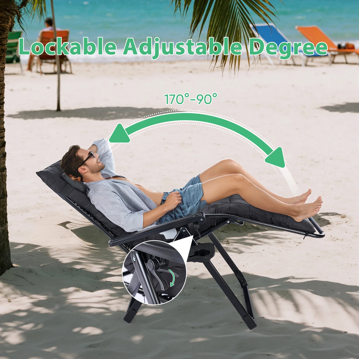 JHK Zero Gravity Recliner Chair With Cup Holder And Cushion
