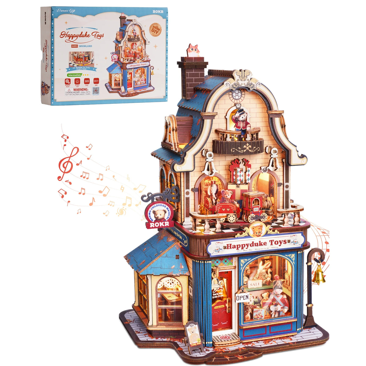 ROKR Wooden Music Box Building Kit With LED Light DIY