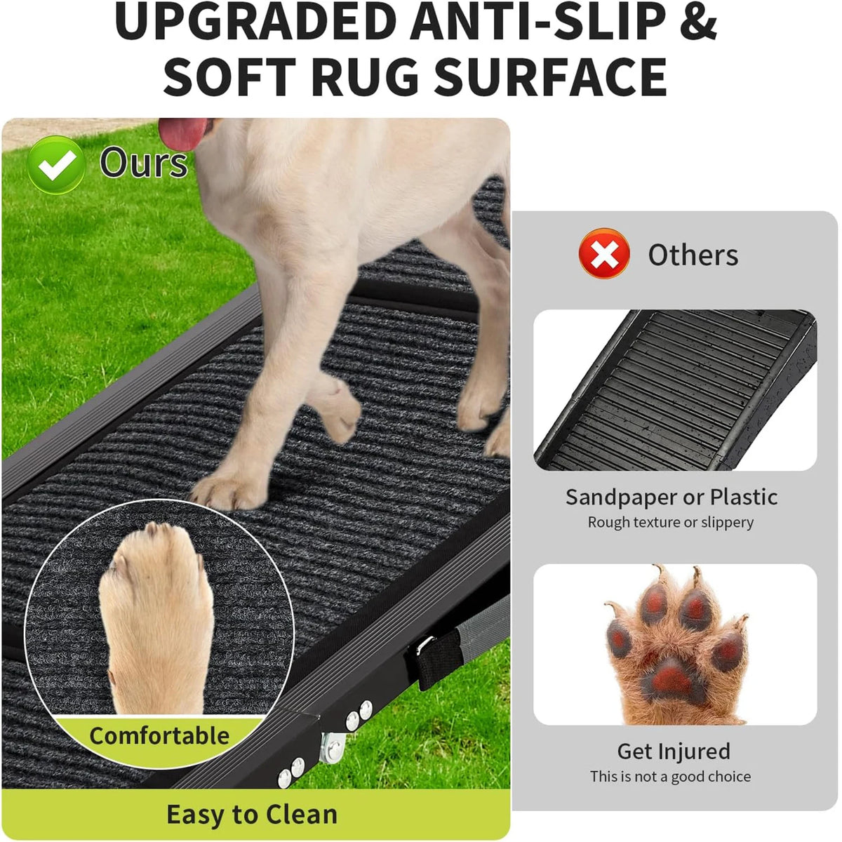 HiMISS Folding Car Dog Ramp With Non Slip Portable Surface