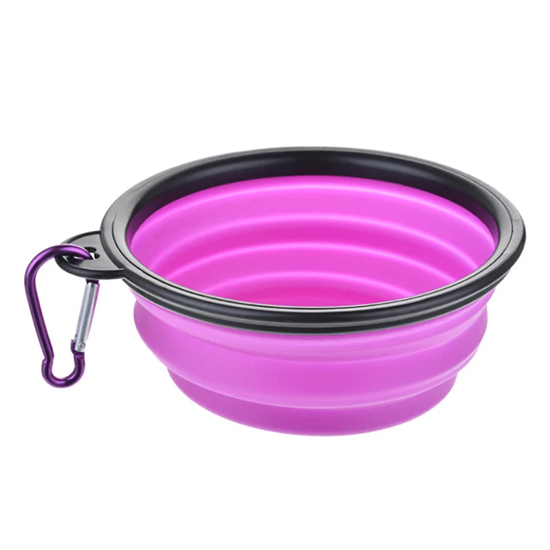 Portable Silicone Collapsible Travel Pet Food Bowl For Dogs And Cats