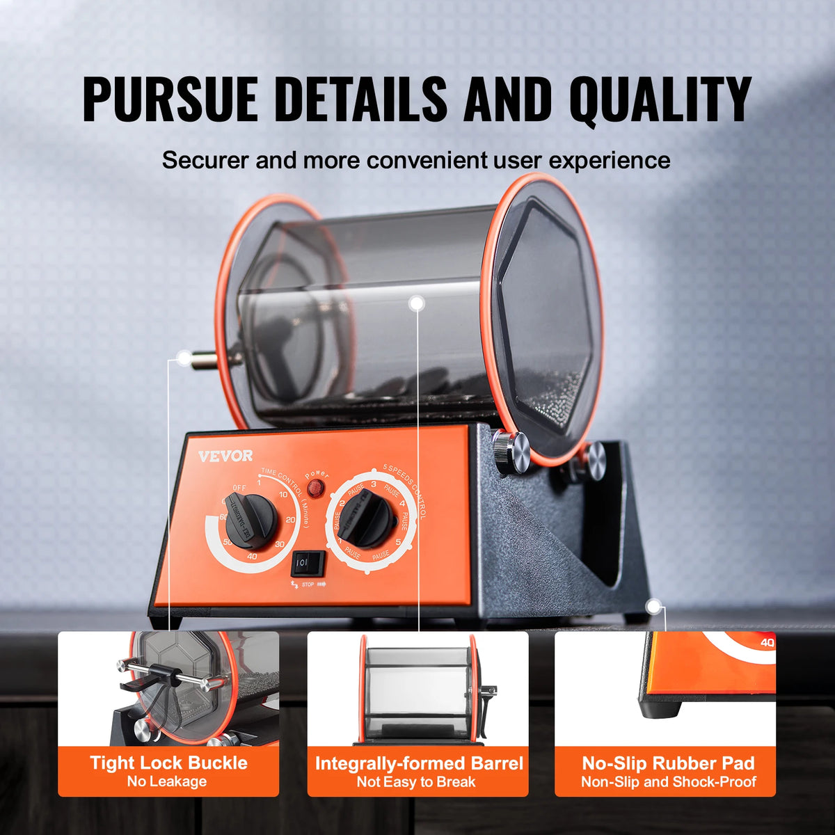 SucceBuy Rotary Tumbler Jewelry Polishing Machine For DIY Finishing