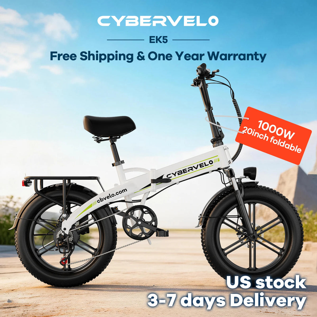 CBVELO EK5 Foldable Electric Mountain Bike With Long Range Battery