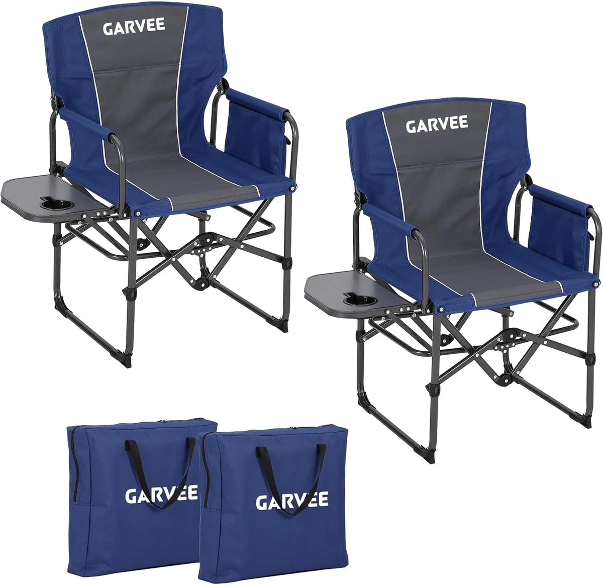 HiMiss Heavy Duty Folding Directors Chair Side Table Cup Holder