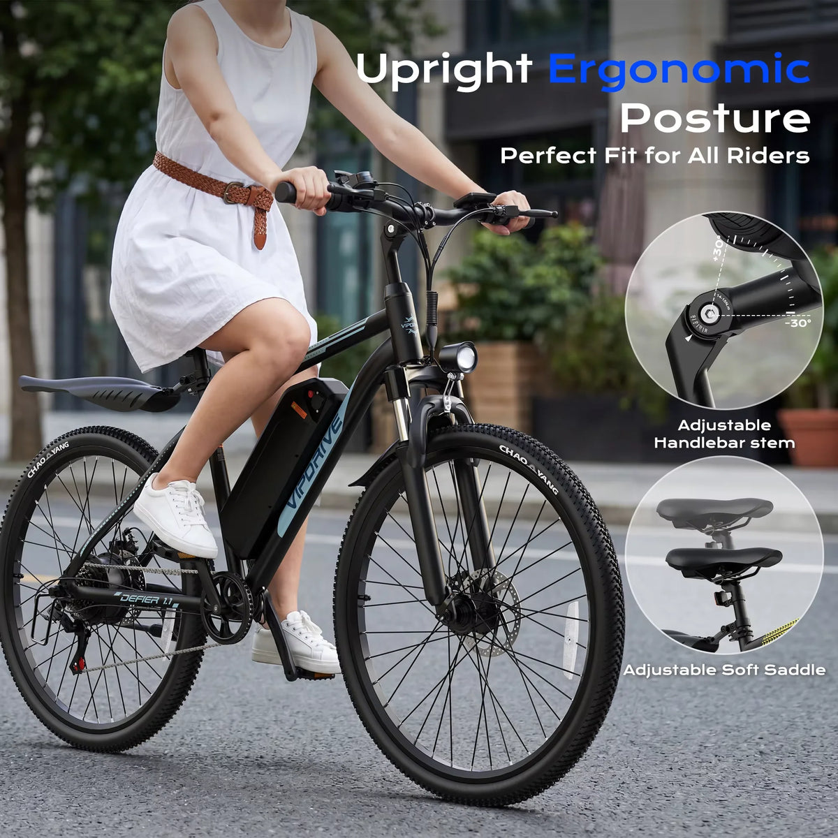 VIPDRIVE Defier 1.1 Adult Electric Mountain And Road Bike