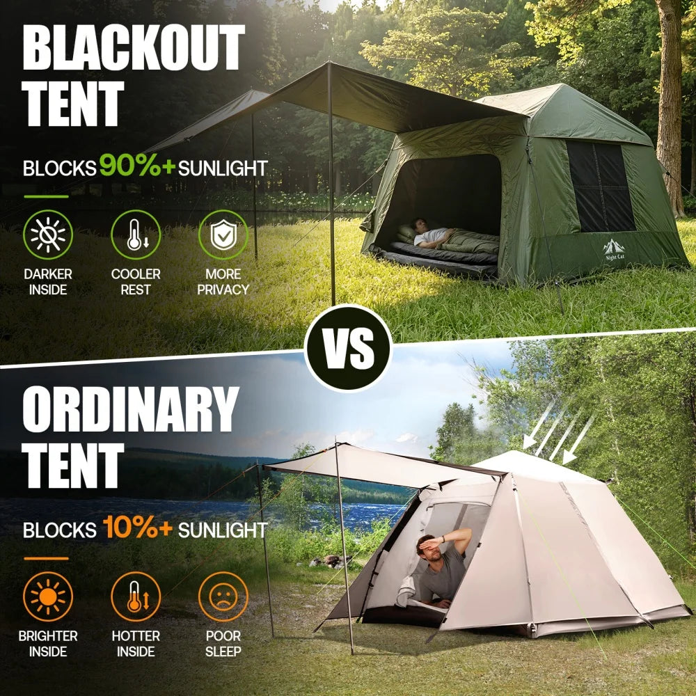 Night Cat Quick Setup Inflatable Camping Tent With Awning
