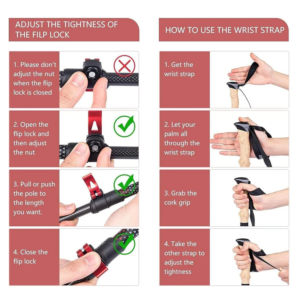 Naturehike Ultralight Carbon Fiber Trekking Poles For Lightweight Outdoor Gear