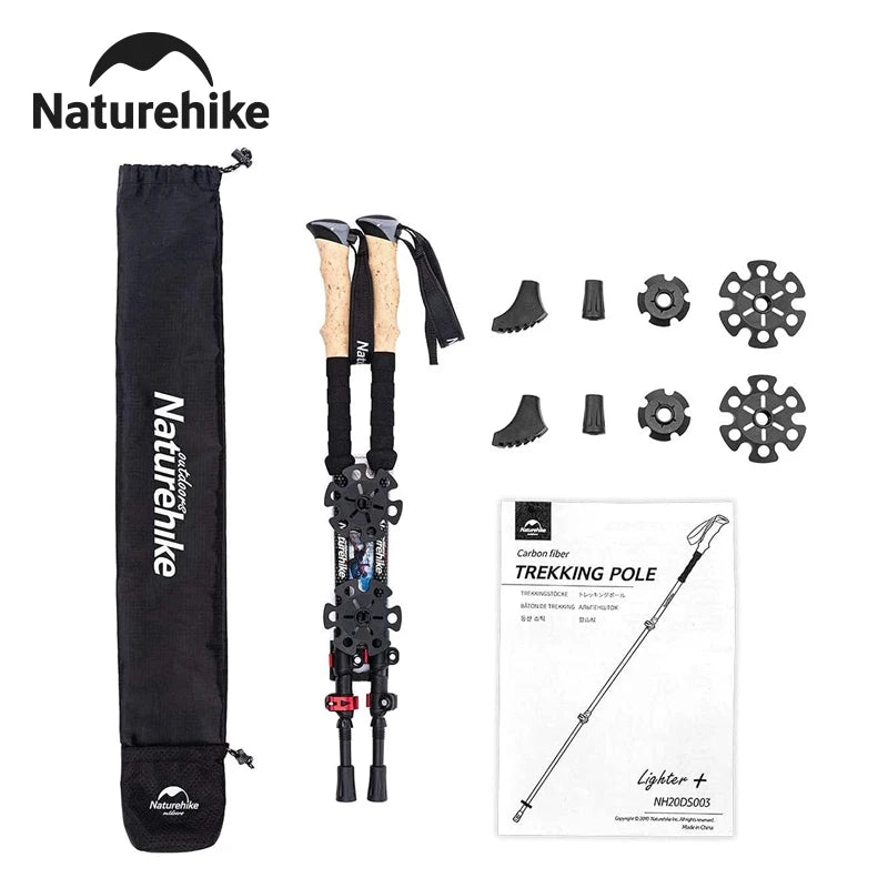 Naturehike Ultralight Carbon Fiber Trekking Poles For Lightweight Outdoor Gear