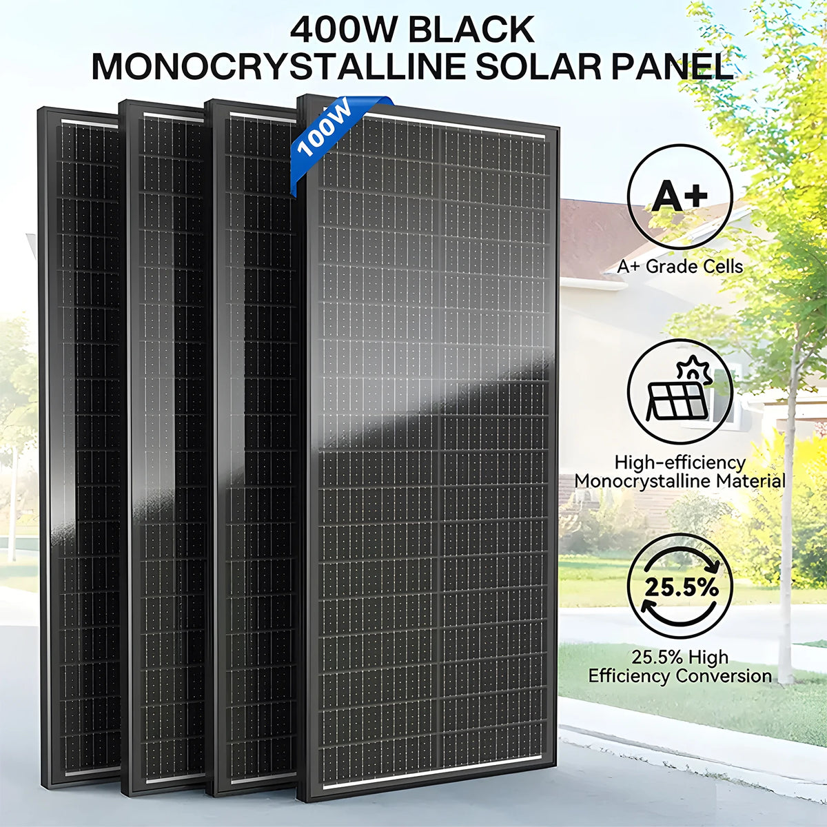 Rvpozwer Monocrystalline Solar Panel for RV and Off Grid Power