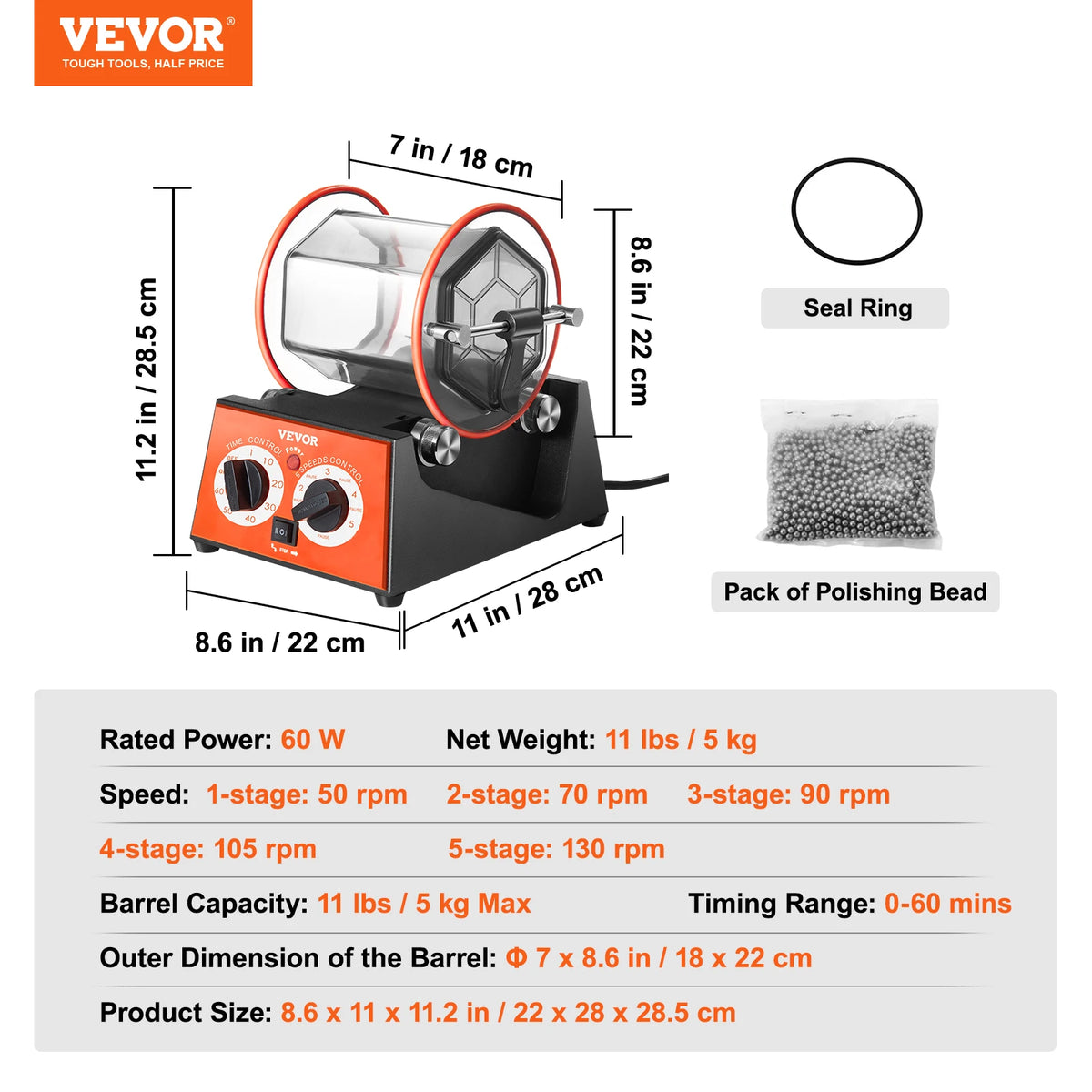 SucceBuy Rotary Tumbler Jewelry Polishing Machine For DIY Finishing