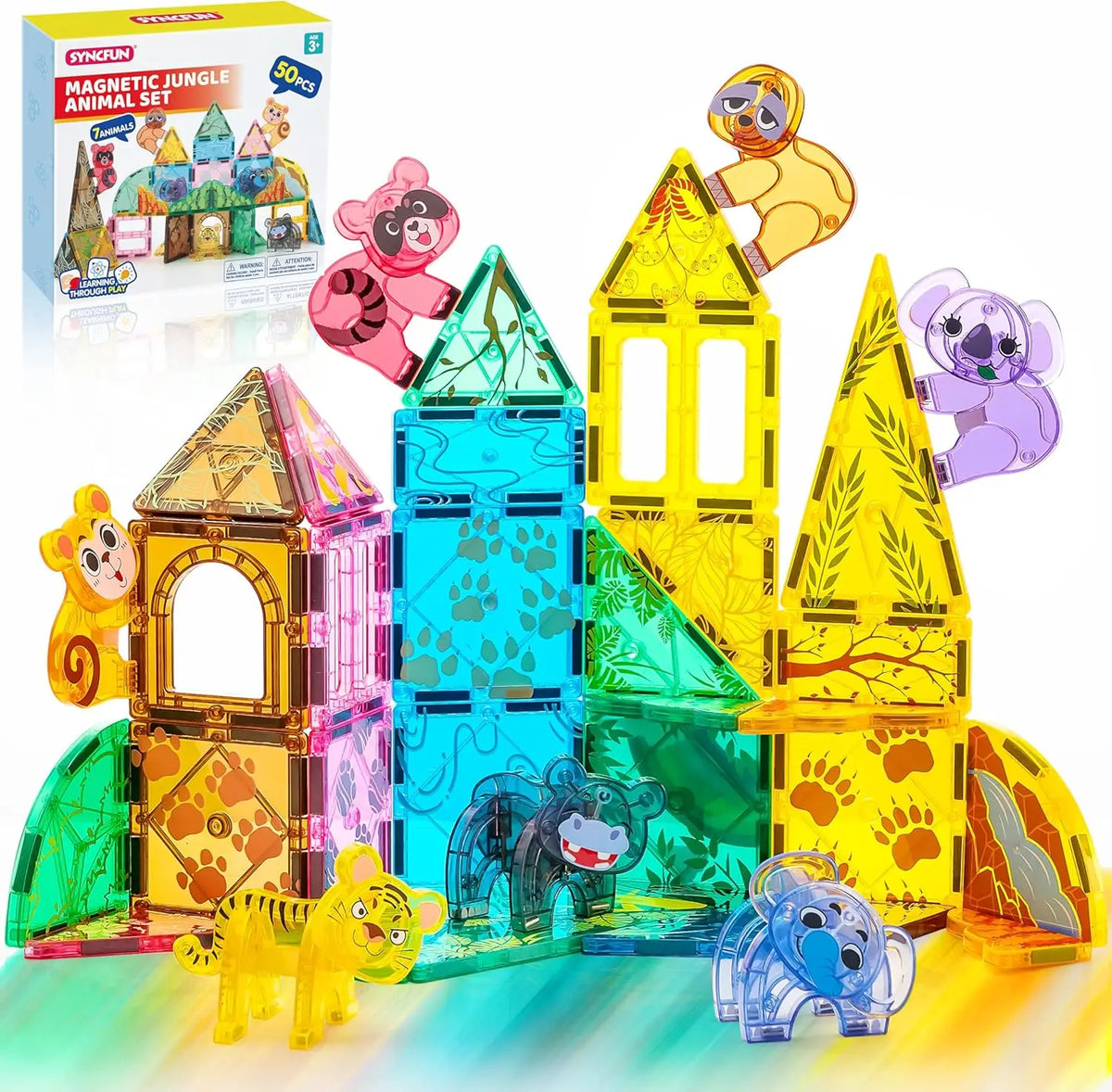 Joyfy Magnetic Building Tiles Construction Set With Vehicle Blocks