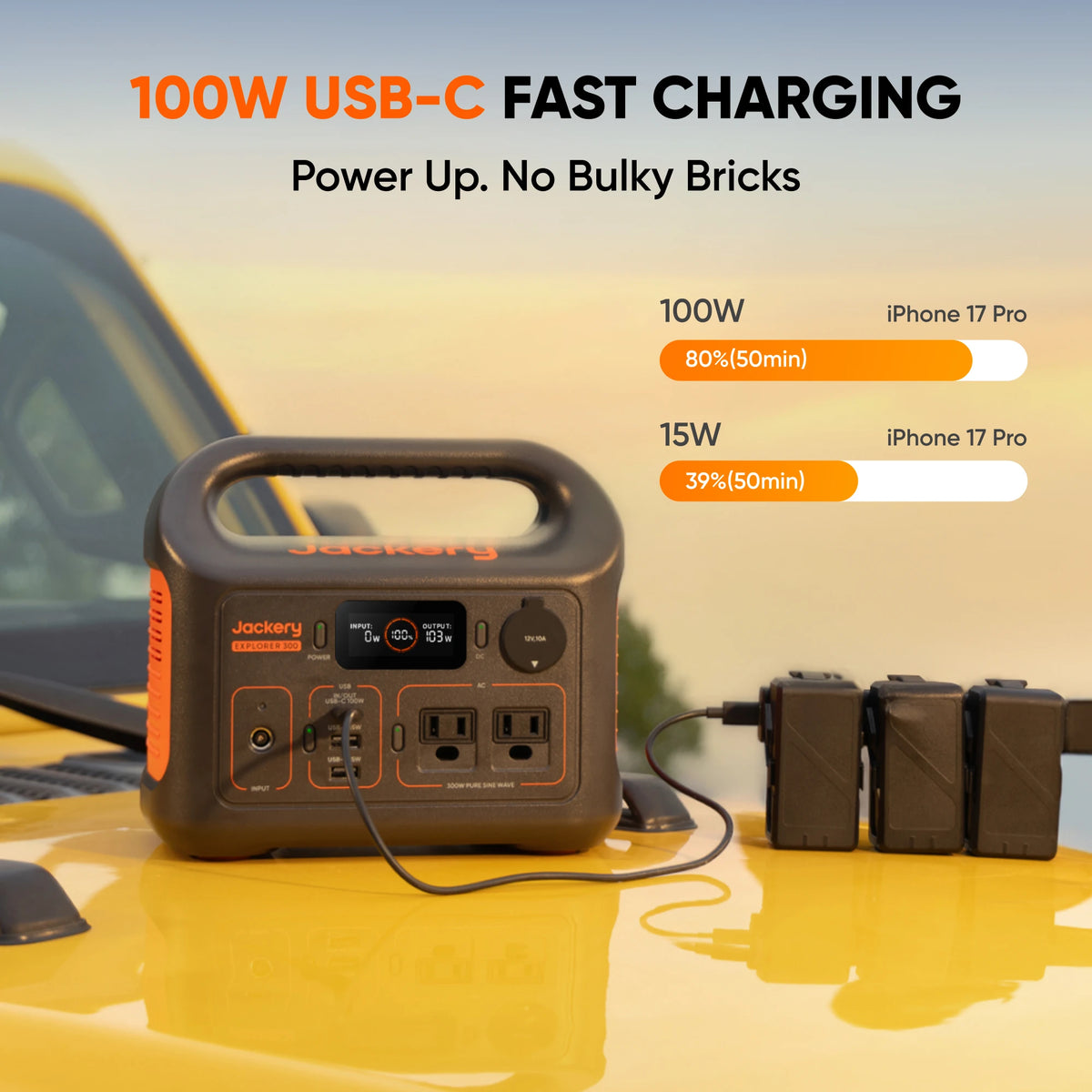 Jackery Explorer 300 Portable Power Station With Extension Cord