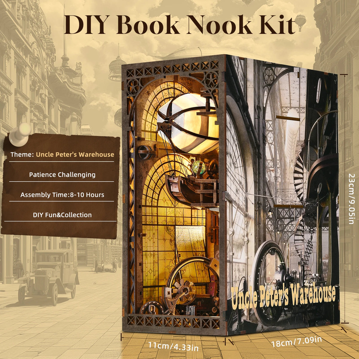 ASLOWSNAIL Makers Workshop DIY Wooden Book Nook Kit Model