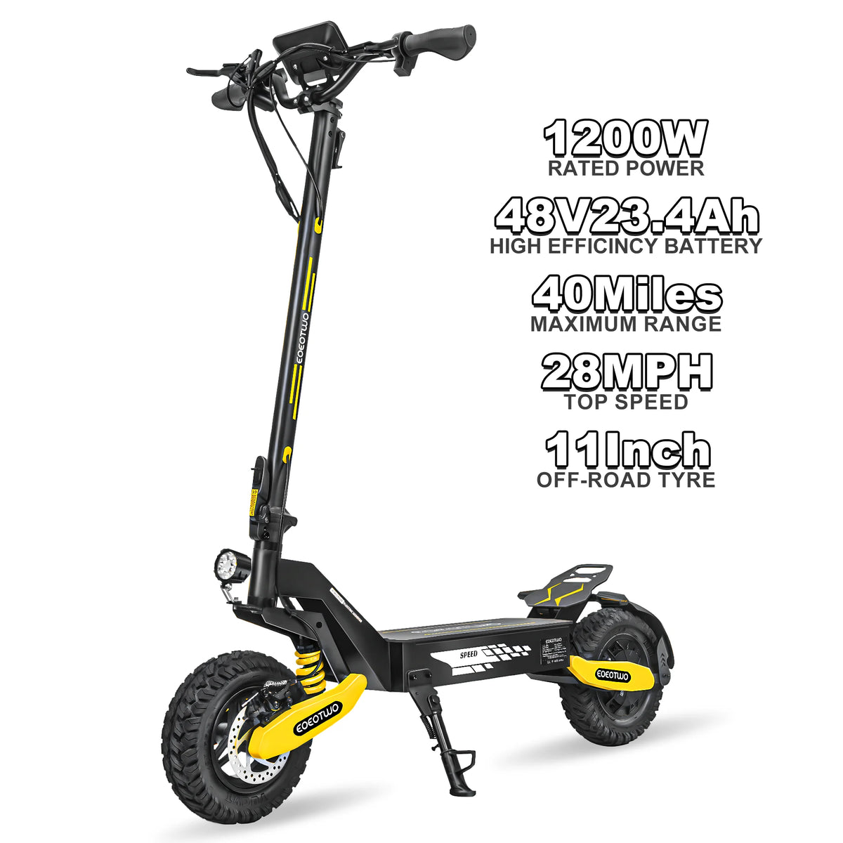 EOEOTWO 1200W Off Road Electric Scooter for Adults 30 MPH