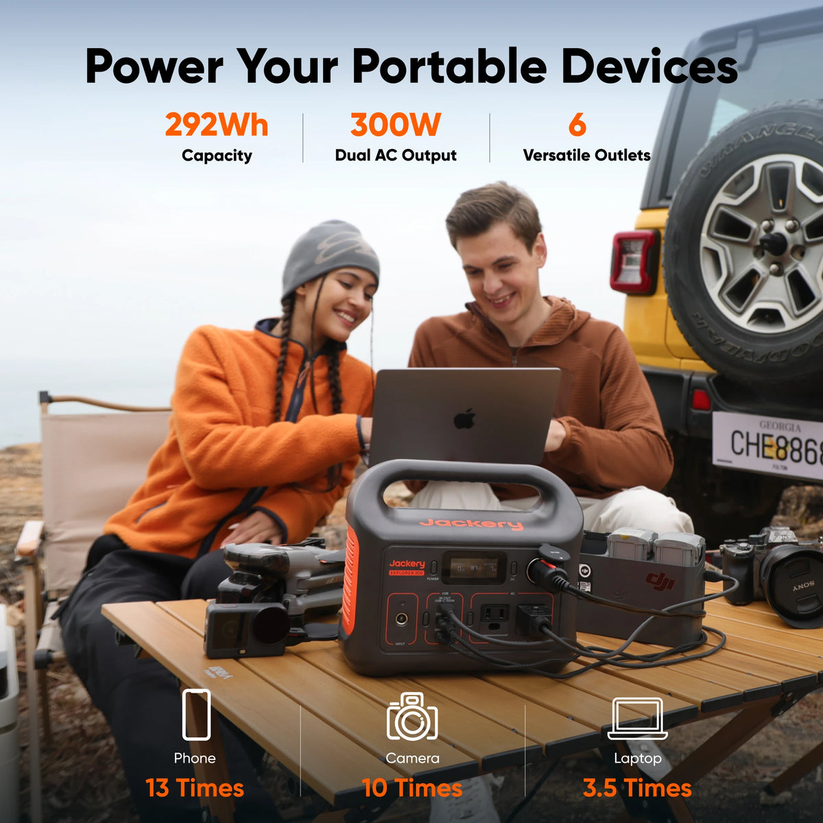 Jackery Explorer 300 Portable Power Station With Extension Cord