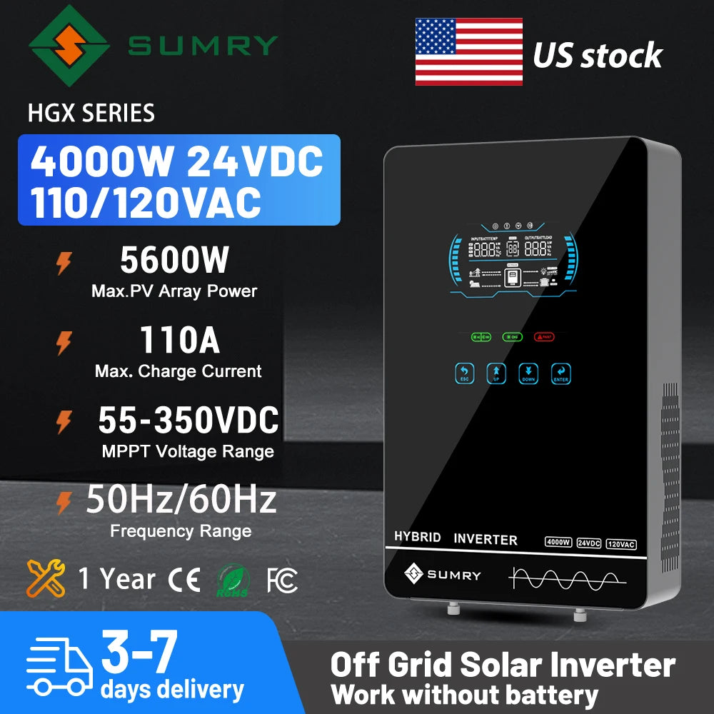 SUMRY Off Grid Solar Inverter With MPPT Pure Sine Wave