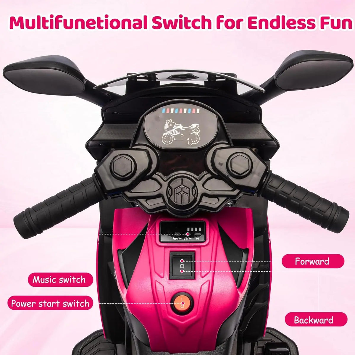 HiMISS Kids Electric Ride On Motorcycle With Lights And Music