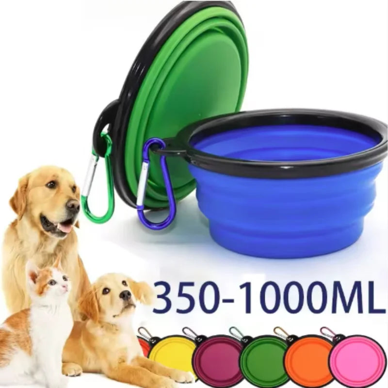 Portable Silicone Collapsible Travel Pet Food Bowl For Dogs And Cats