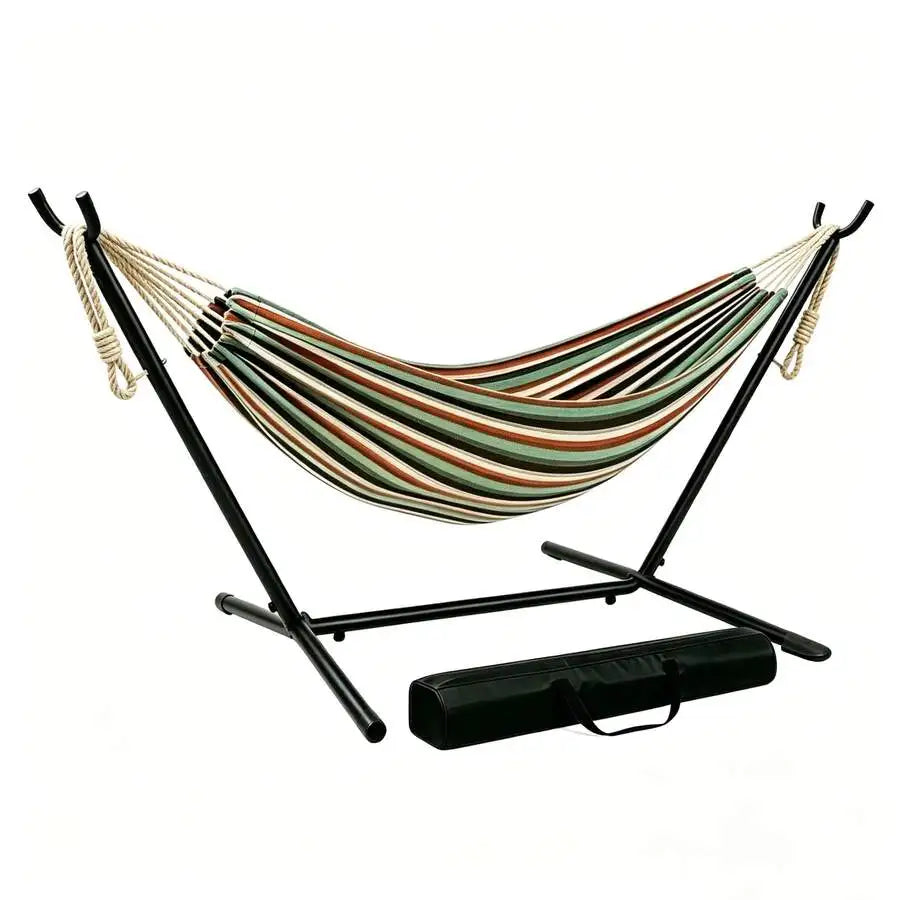 Comfortable Nylon Outdoor Hammock With Portable Steel Stand