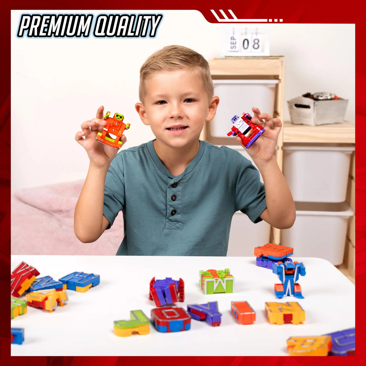 Joyfy Alphabet Bots Transforming Robot STEM Building Toy Set