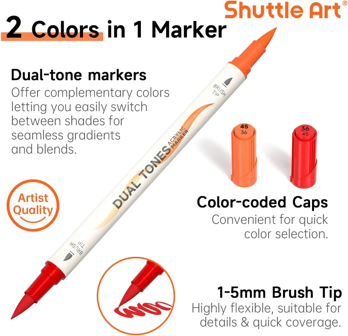 Shuttle Art Acrylic Paint Markers for Rock Painting and Crafts
